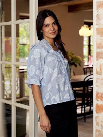Neo Noir - Manet Jacquard Blouse - Light Blue