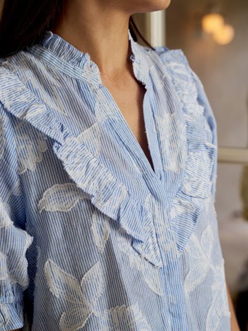Neo Noir - Manet Jacquard Blouse - Light Blue