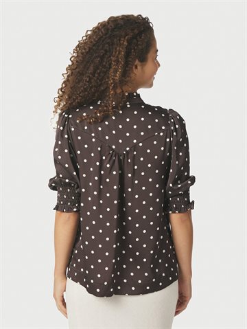 Neo Noir - Diana Dot Blouse - Dark Brown