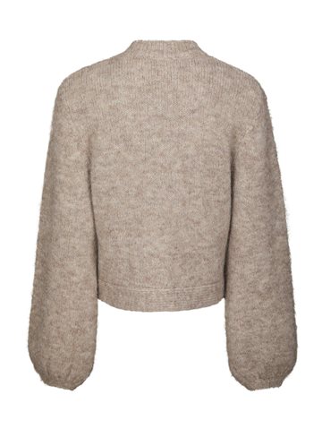 Neo Noir - Gio Fluffy Knit Cardigan - Beige Melange