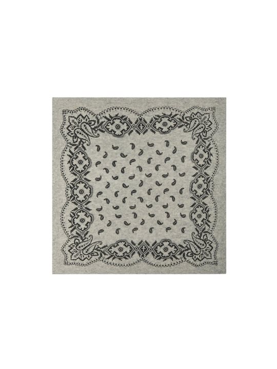 Neo Noir -Adelina Paisley Knit Scarf - Grey Melange