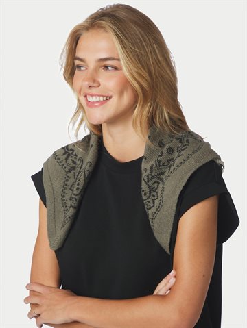 Neo Noir - Adelina Paisley Knit Scarf - Army