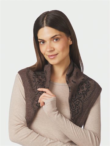 Neo Noir -Adelina Paisley Knit Scarf - Brown