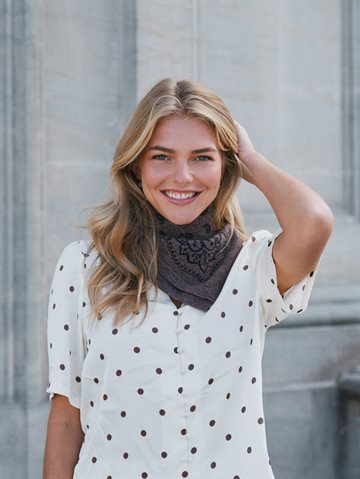 Neo Noir -Adelina Paisley Knit Scarf - Brown