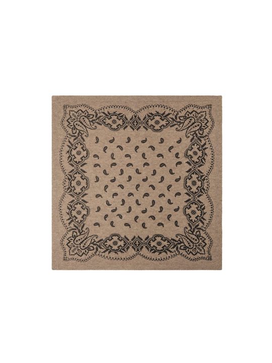 Neo Noir -Adelina Paisley Knit Scarf - Beige Melange