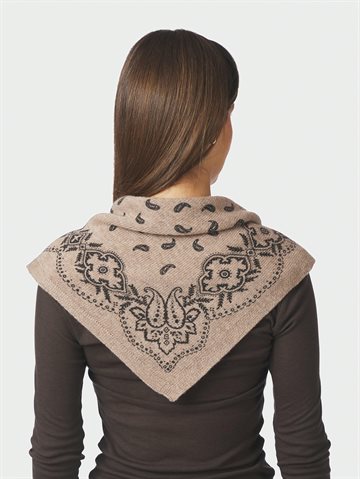 Neo Noir -Adelina Paisley Knit Scarf - BrownNeo Noir -Adelina Paisley Knit Scarf - Beige Melange