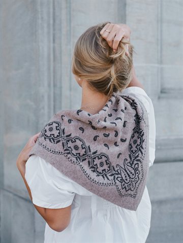 Neo Noir -Adelina Paisley Knit Scarf - Beige Melange