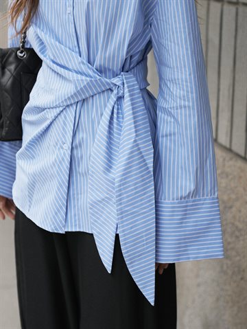Neo Noir - Helisa Stripe Shirt - Light Blue