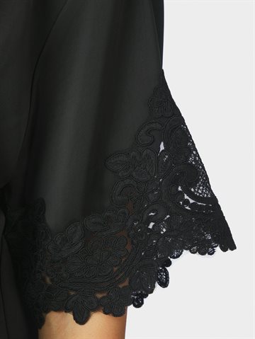 Neo Noir -  Elle Heavy Sateen Lace Top - Black