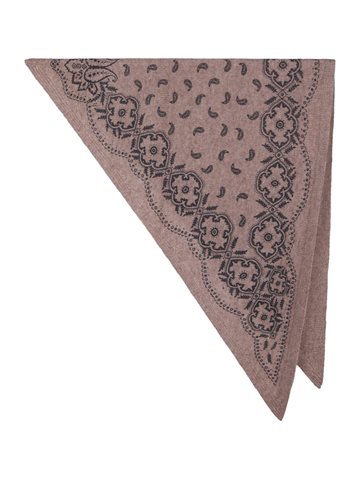 Neo Noir - Lolana Paisley Knit Scarf - Beige Melange