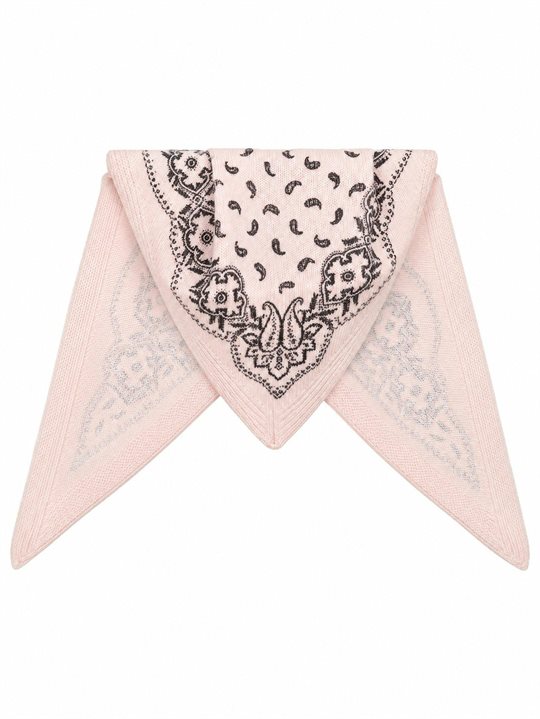 Neo Noir - Ariya Paisley Knit Scarf - Powder