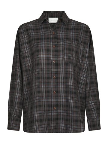 Neo Noir - Dalma Flannel Check Shirt - Warm Grey 