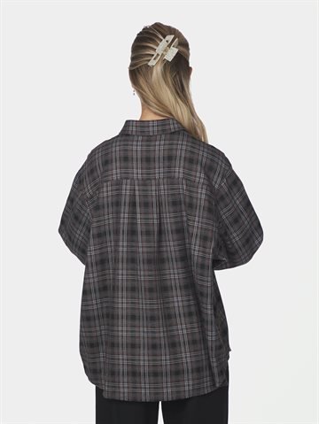 Neo Noir - Dalma Flannel Check Shirt - Warm Grey 