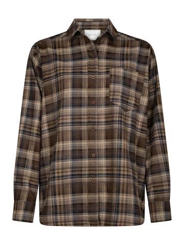 Neo Noir - Dalma Flannel Check Shirt - Dark Taupe