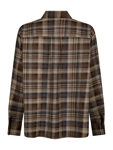 Neo Noir - Dalma Flannel Check Shirt - Dark Taupe