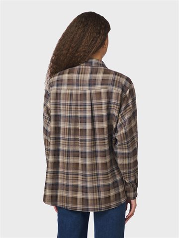 Neo Noir - Dalma Flannel Check Shirt - Dark Taupe
