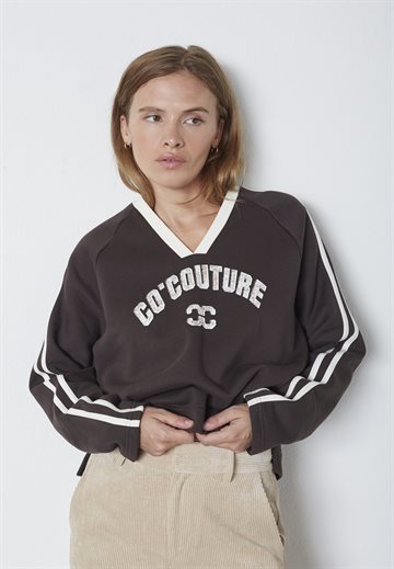 Co\' Couture - Batu Coco V-Sweat - Dark Brown