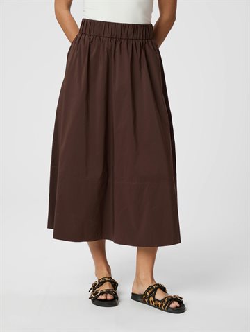 Neo Noir - Yara Poplin Skirt - Dark Brown