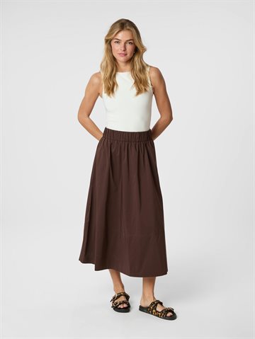 Neo Noir - Yara Poplin Skirt - Dark Brown