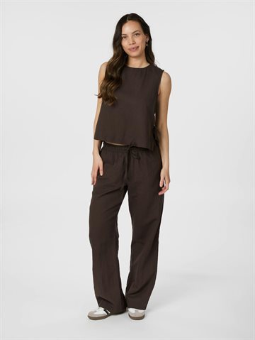 Neo Noir - Sonar Linen Pants - Dark Brown
