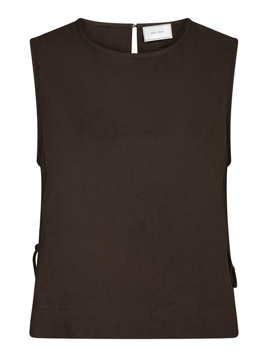 Neo Noir - Svetlana Linen Top - Dark Brown