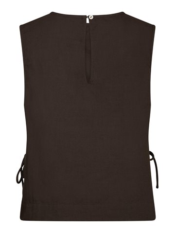 Neo Noir - Svetlana Linen Top - Dark Brown