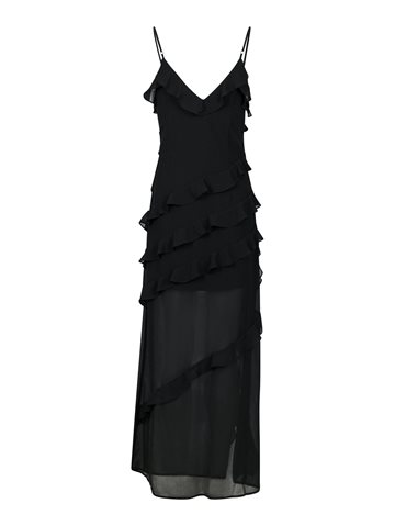 Neo Noir - Palazzo Frill Dress - Sort