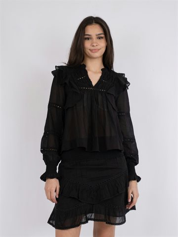 Neo Noir - Aurika S Voile Blouse - Sort