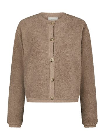 Neo Noir - Limo Fluffy Knit Cardigan - Dark Sand