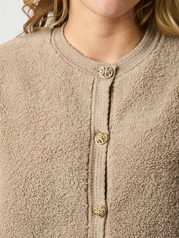 Neo Noir - Limo Fluffy Knit Cardigan - Dark Sand