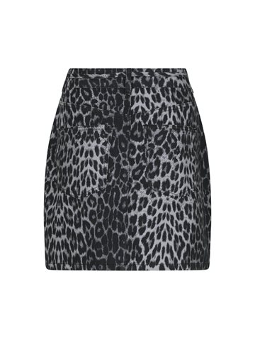 Neo Noir - Henrietta Leopard Skirt - Grey Leopard