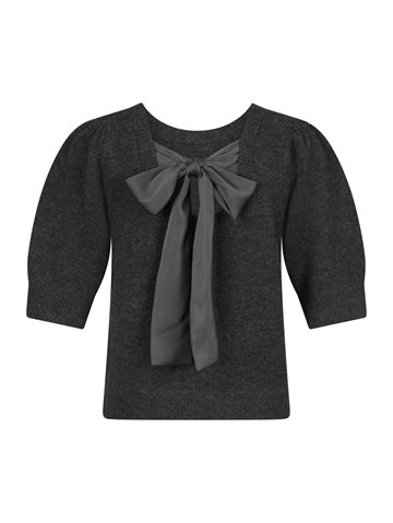 Neo Noir - Martha Bow Knit Tee - Antracit