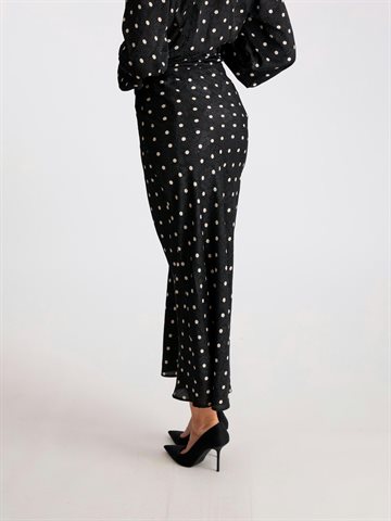 Neo Noir - Lola Retro Dot Long Skirt - Sort