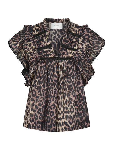 Neo Noir - Jayla Leo Voile Top - Leopard