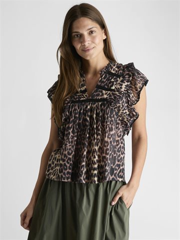 Neo Noir - Jayla Leo Voile Top - Leopard