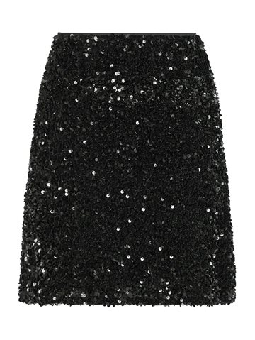 Neo Noir - Miva Velvet Sequins Skirt - Black