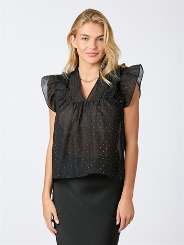 Neo Noir - Jayla Bedazzled Top - Sort