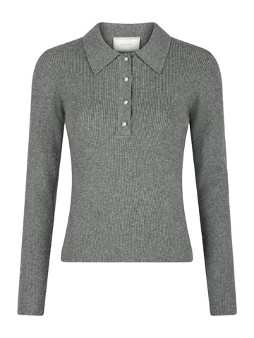 Neo Noir - Panama Knit Blouse - Dark Grey