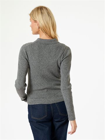 Neo Noir - Panama Knit Blouse - Dark Grey