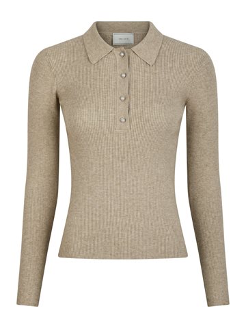 Neo Noir - Panama Knit Blouse - Beige Melange