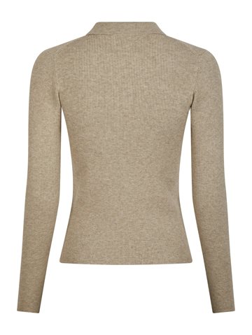 Neo Noir - Panama Knit Blouse - Beige Melange