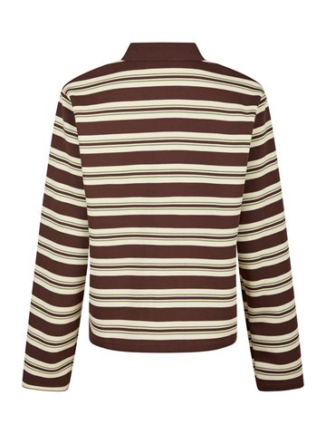 Neo Noir - Mala Stripe Polo Blouse - Brown