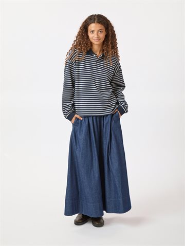 Neo Noir - Yara Denim Long Skirt - Dark Blue