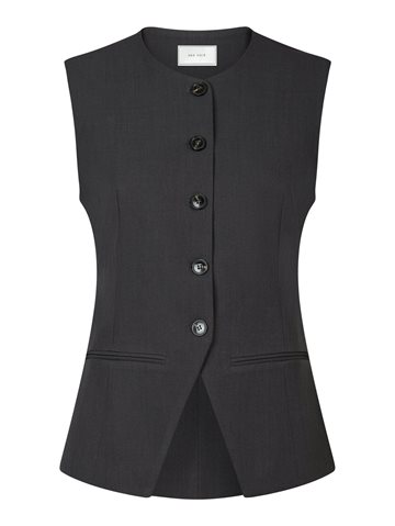 Neo Noir - Fabia Structure Waistcoat - Dark Grey 