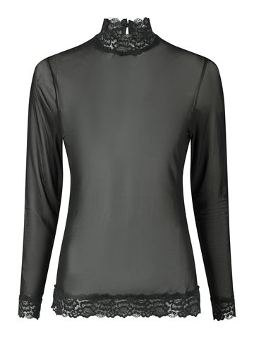 Neo Noir - Liza Mesh Lace Blouse - Black