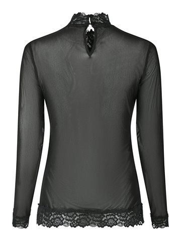 Neo Noir - Liza Mesh Lace Blouse - Black