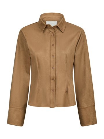 Neo Noir - Rosa Faux Suede Shirt - Cognac