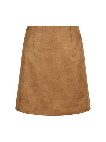 Neo Noir - Hemie Faux Suede Skirt - Cognac