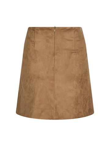 Neo Noir - Hemie Faux Suede Skirt - Cognac