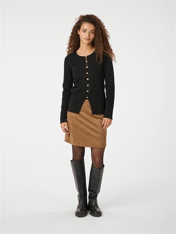 Neo Noir - Hemie Faux Suede Skirt - Cognac